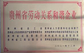 喜訊！川恒股份榮獲 “2021年度貴州省勞動(dòng)關(guān)系和諧企業(yè)” 稱號(hào)